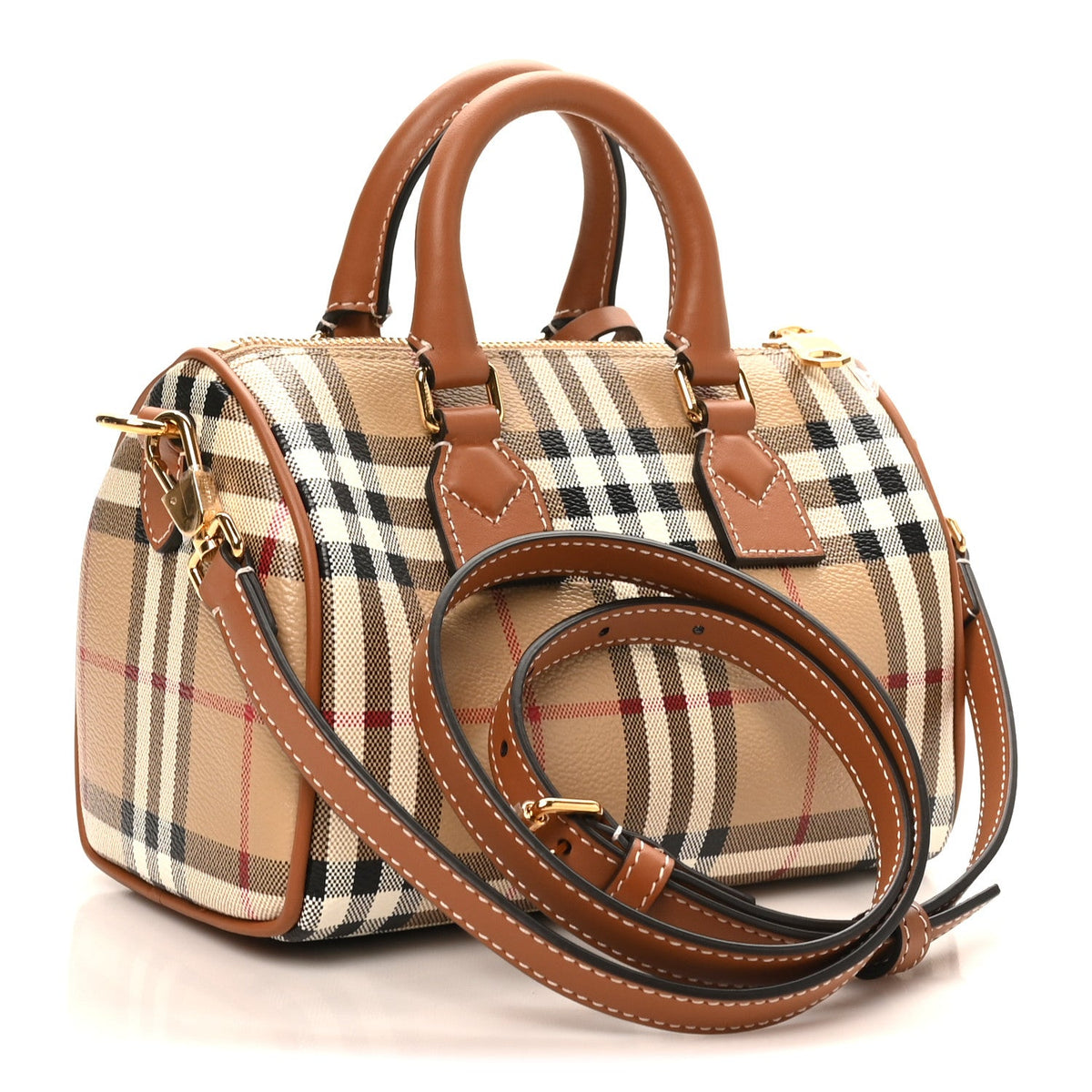 Vintage Check Mini Bowling Bag Briar Brown