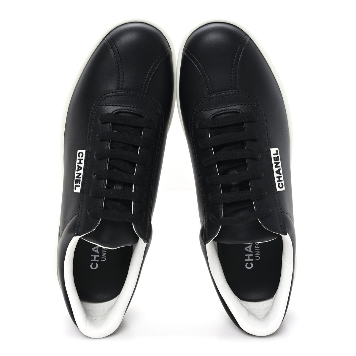 Calfskin CC Uniform Womens Sneakers 39 Black