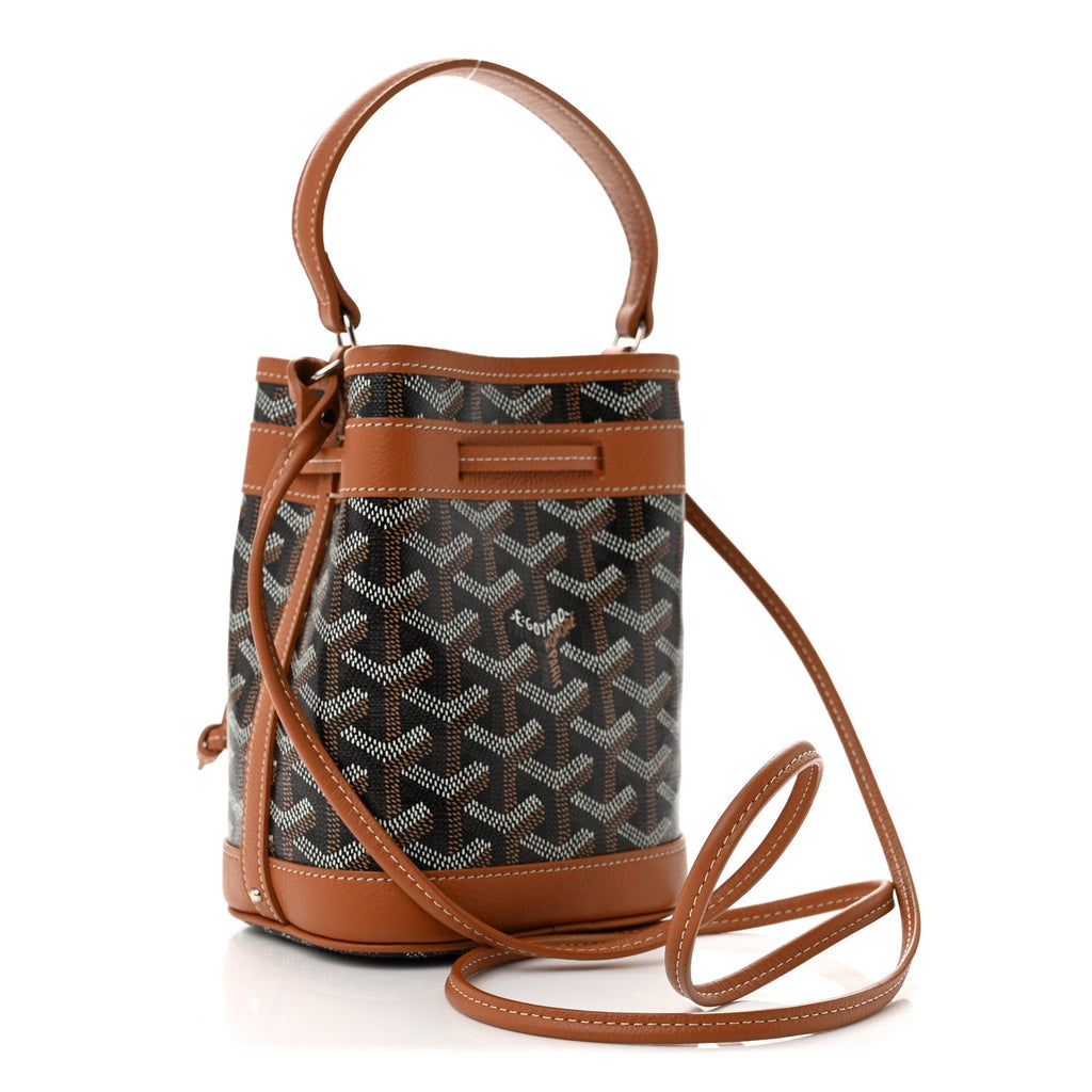 Goyardine Petit Flot Mini Bucket Bag Black Gold