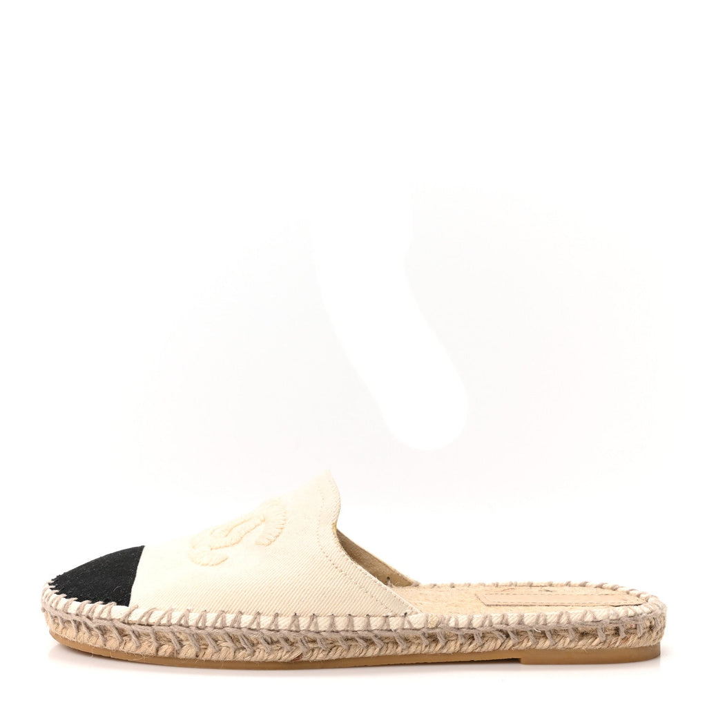 Denim CC Espadrille Mules 40  White Black