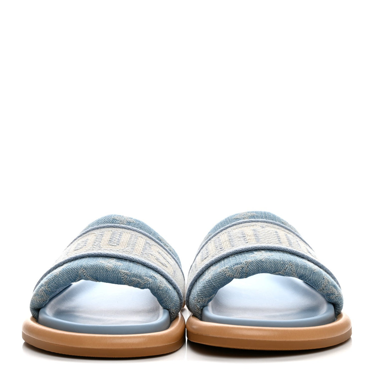 Monogram Denim LV Bliss Womens Comfort Mules 36.5 Turquoise