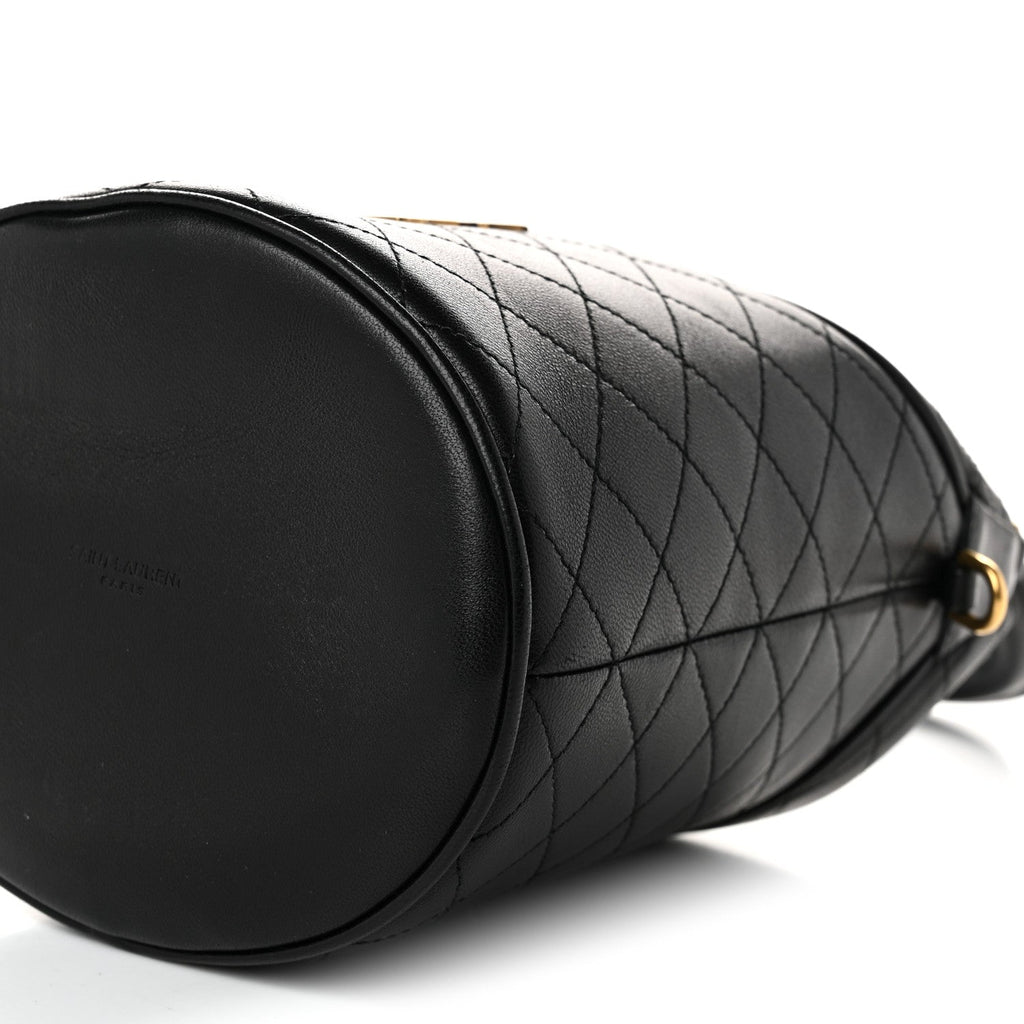 Lambskin Gabby Mini Bucket Bag Black