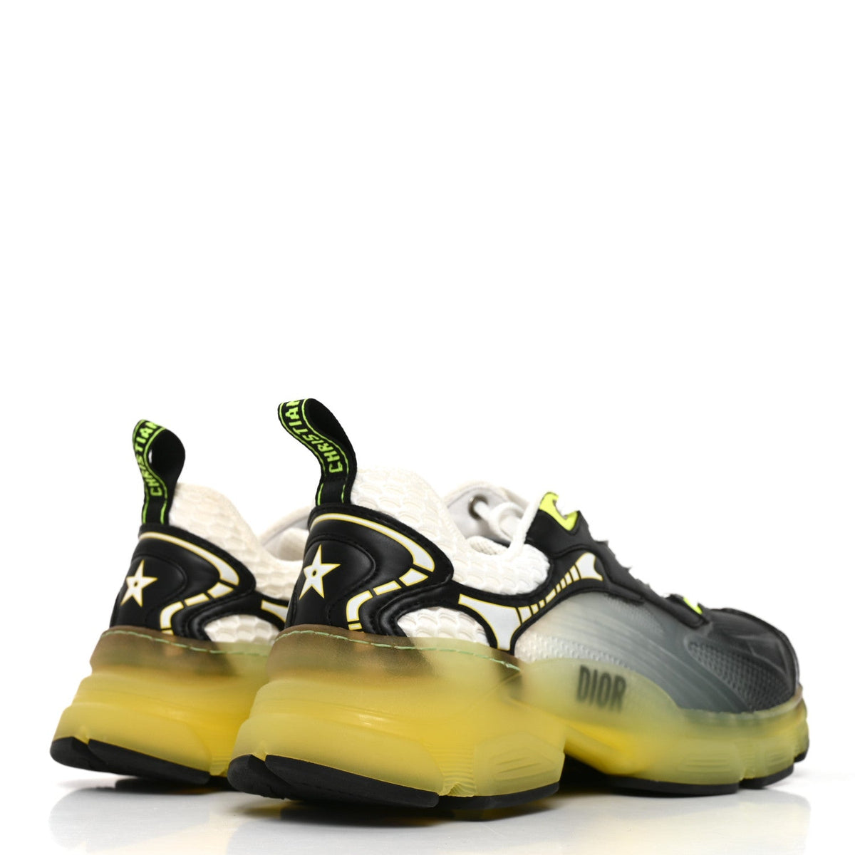 Matte Technical Fabric Mesh Dior Vibe Sneakers 37.5 White Yellow