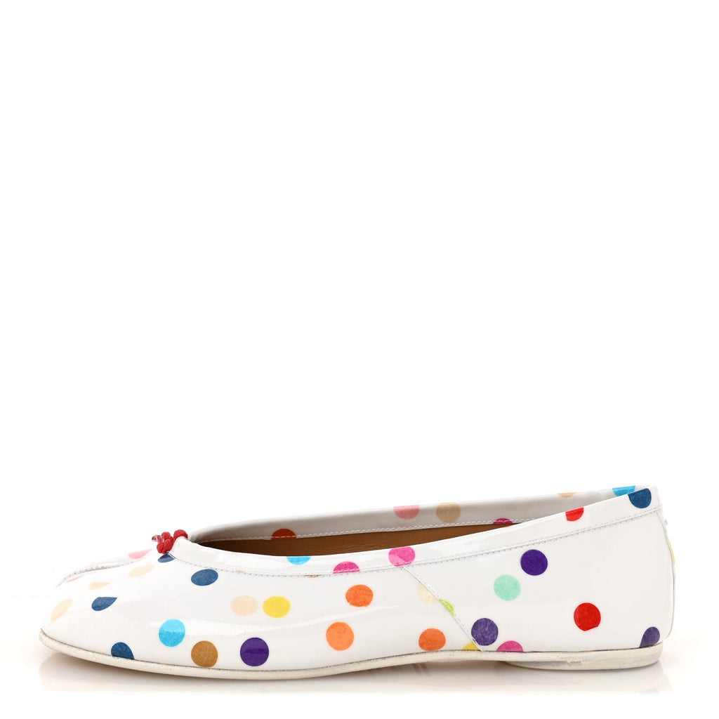 Coated Canvas Confetti Printed Tabi New Ballerina Flats 37 White Multicolor