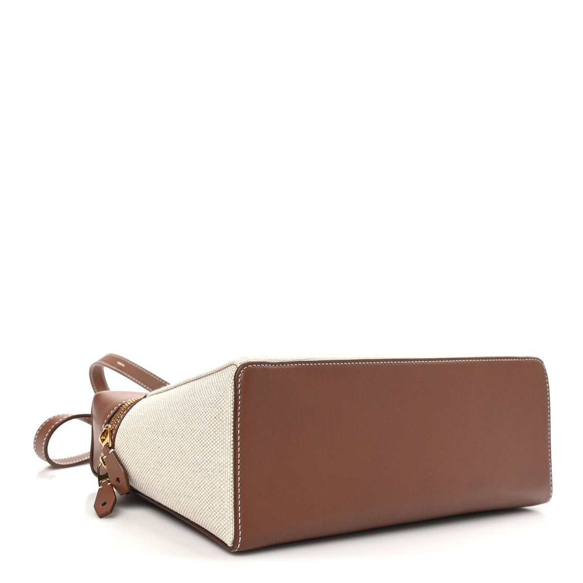 Calfskin Cotton Canvas L27 Extra Pocket Bag Natural Caramel Sugar
