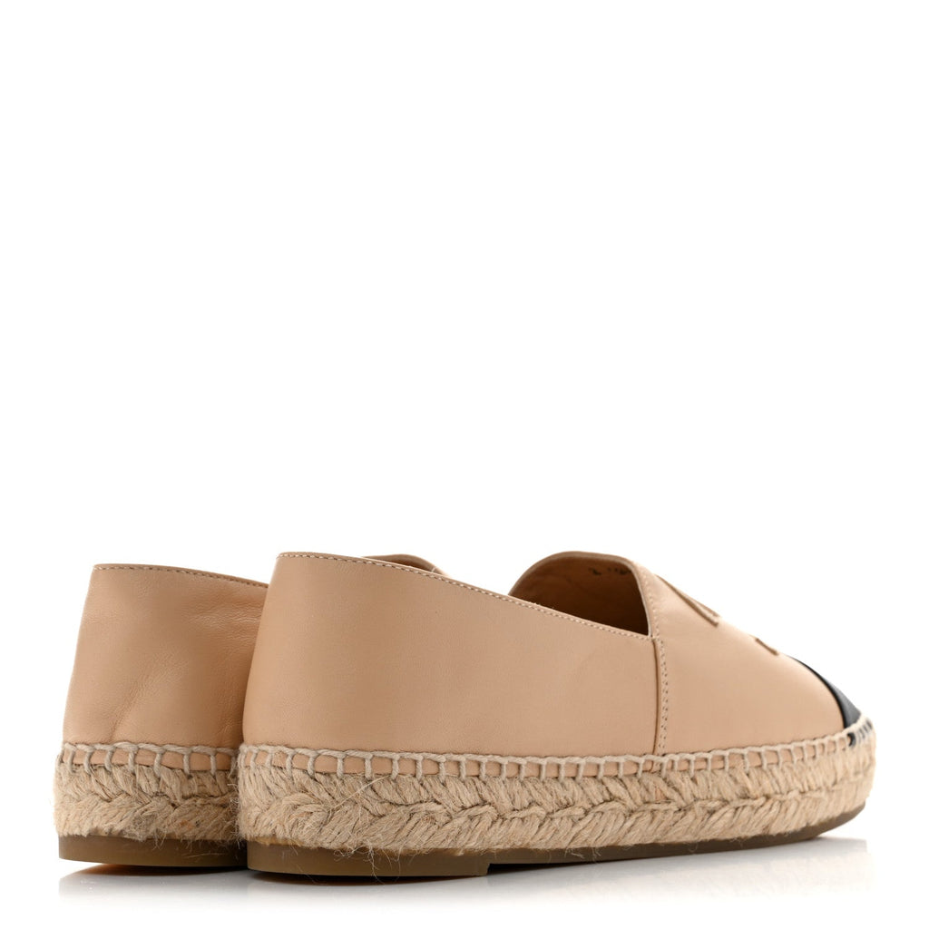 Lambskin CC Espadrilles 35 Beige Black
