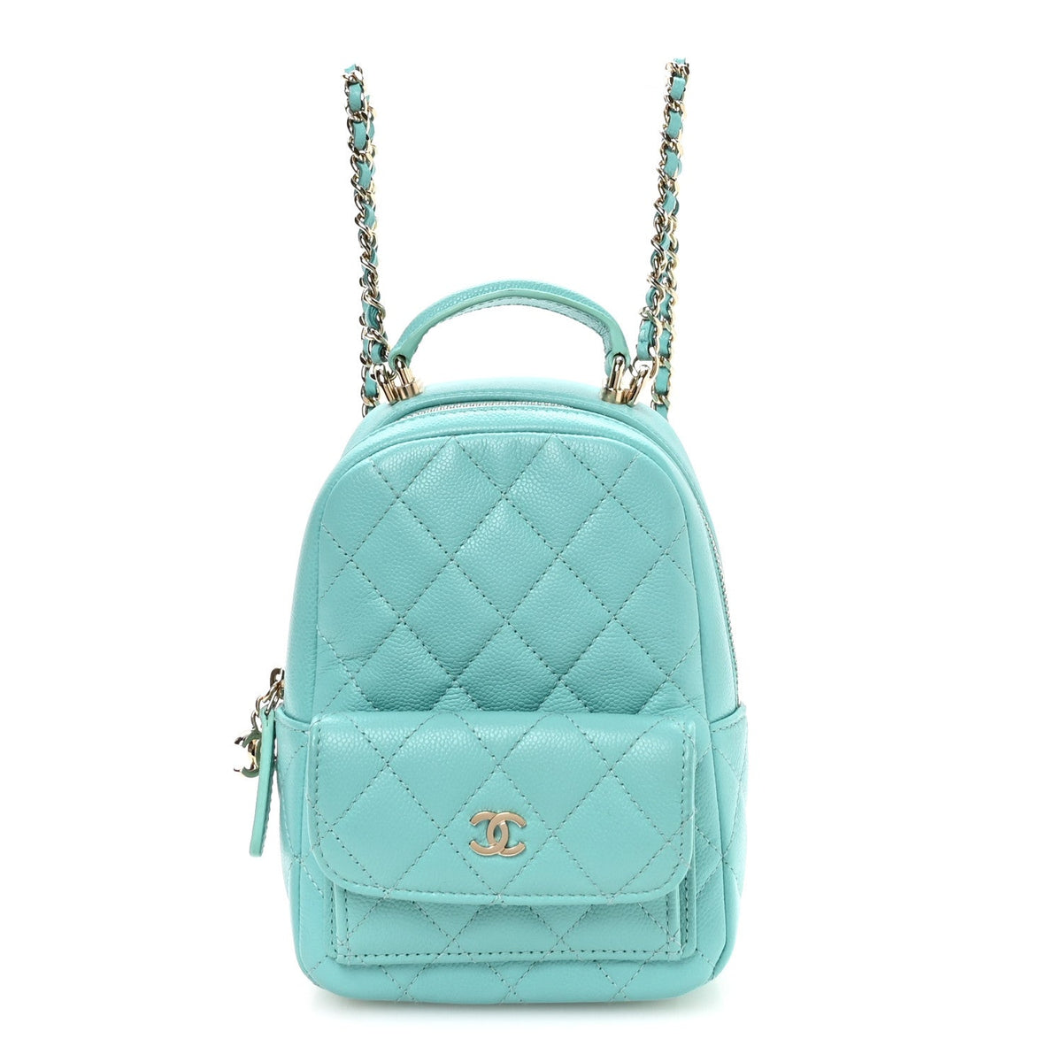 Caviar Quilted CC Mini Classic Backpack Blue
