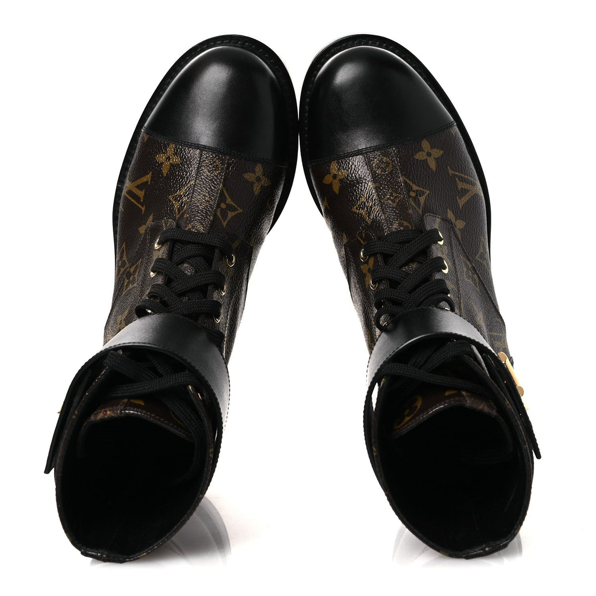 Calfskin Monogram Wonderland Flat Ranger Boots 37.5 Black