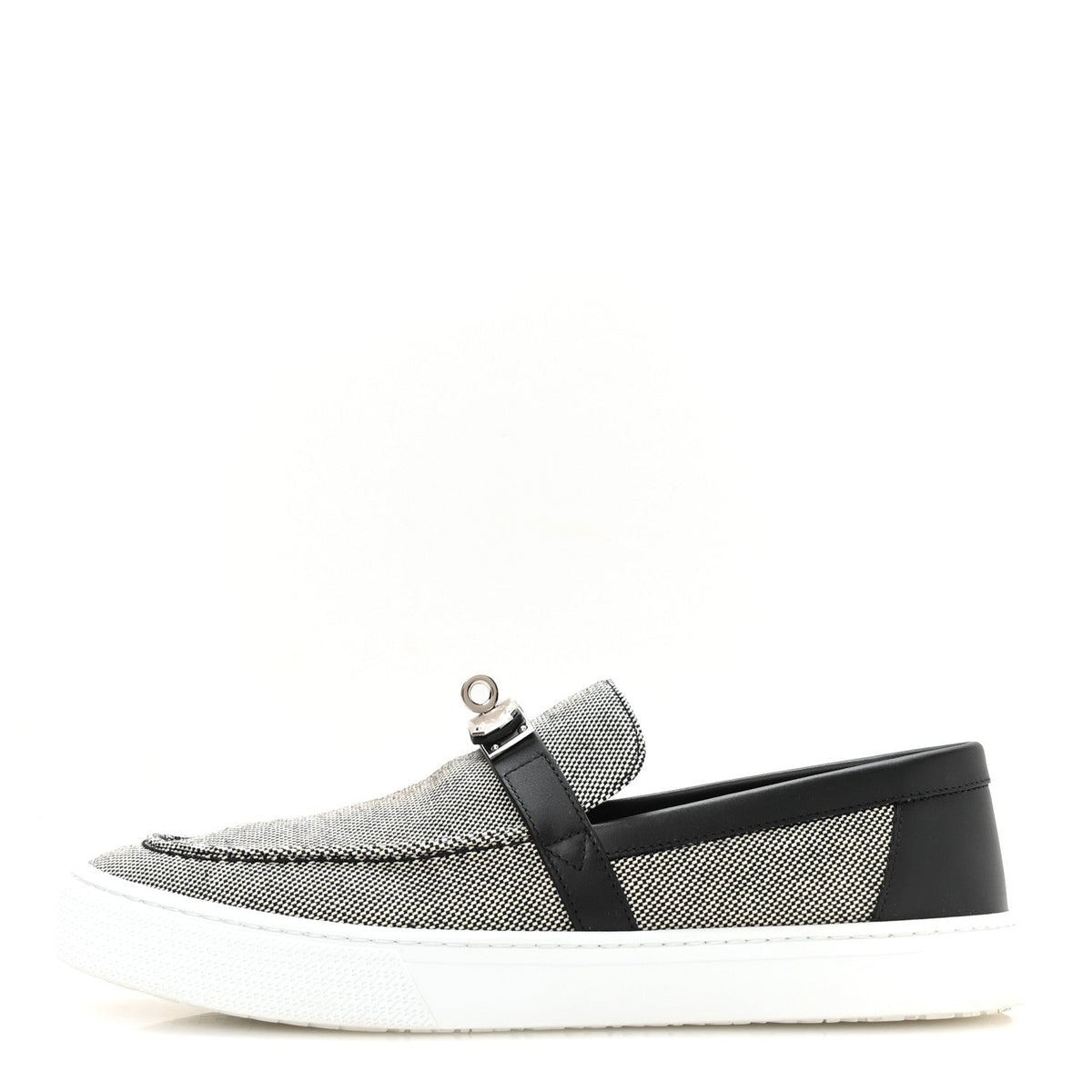 Toile De Coton Calfskin Game Slip On Sneakers 42.5 Prunoir Black