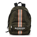 Canvas Vintage Check Stripe Jett Backpack Dark Olive Green