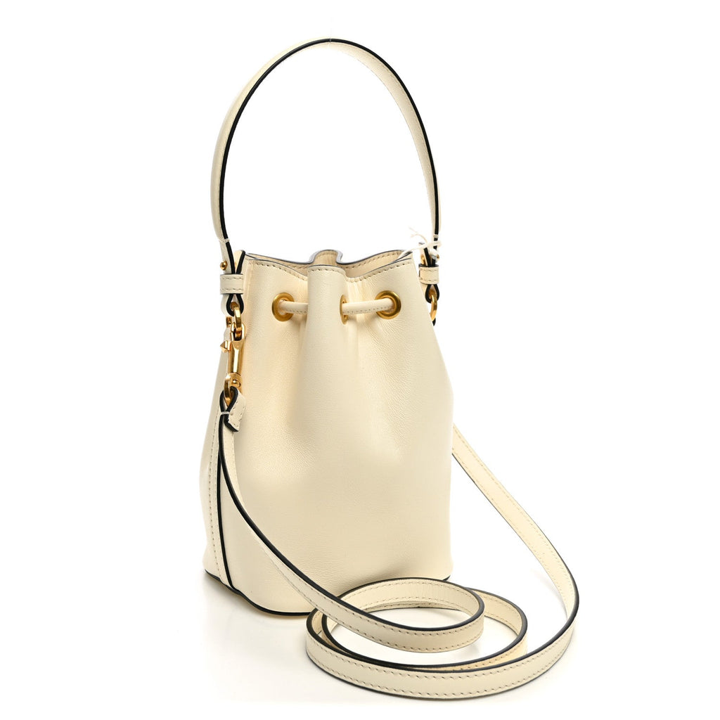 Nappa Mini VLogo Signature Bucket Bag Light Ivory