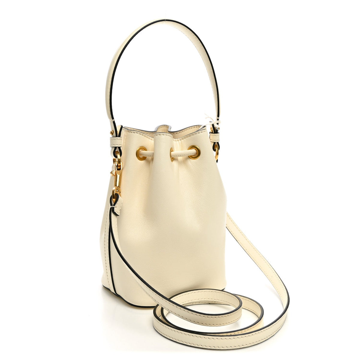 Nappa Mini VLogo Signature Bucket Bag Light Ivory