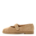 Suede Cap Toe CC Mary Jane Flats 36 Beige