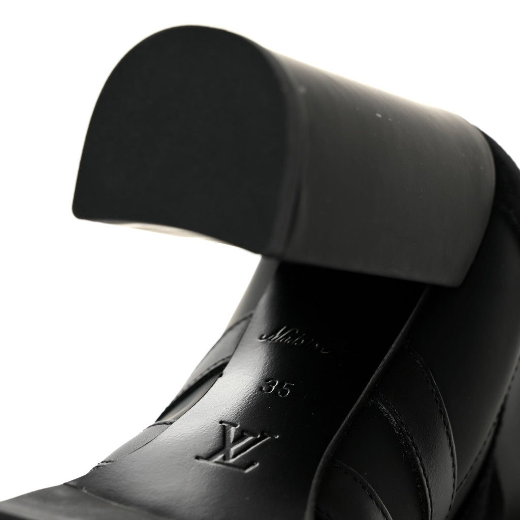 Suede Calfskin Monogram Star Trail Ankle Boots 35 Black