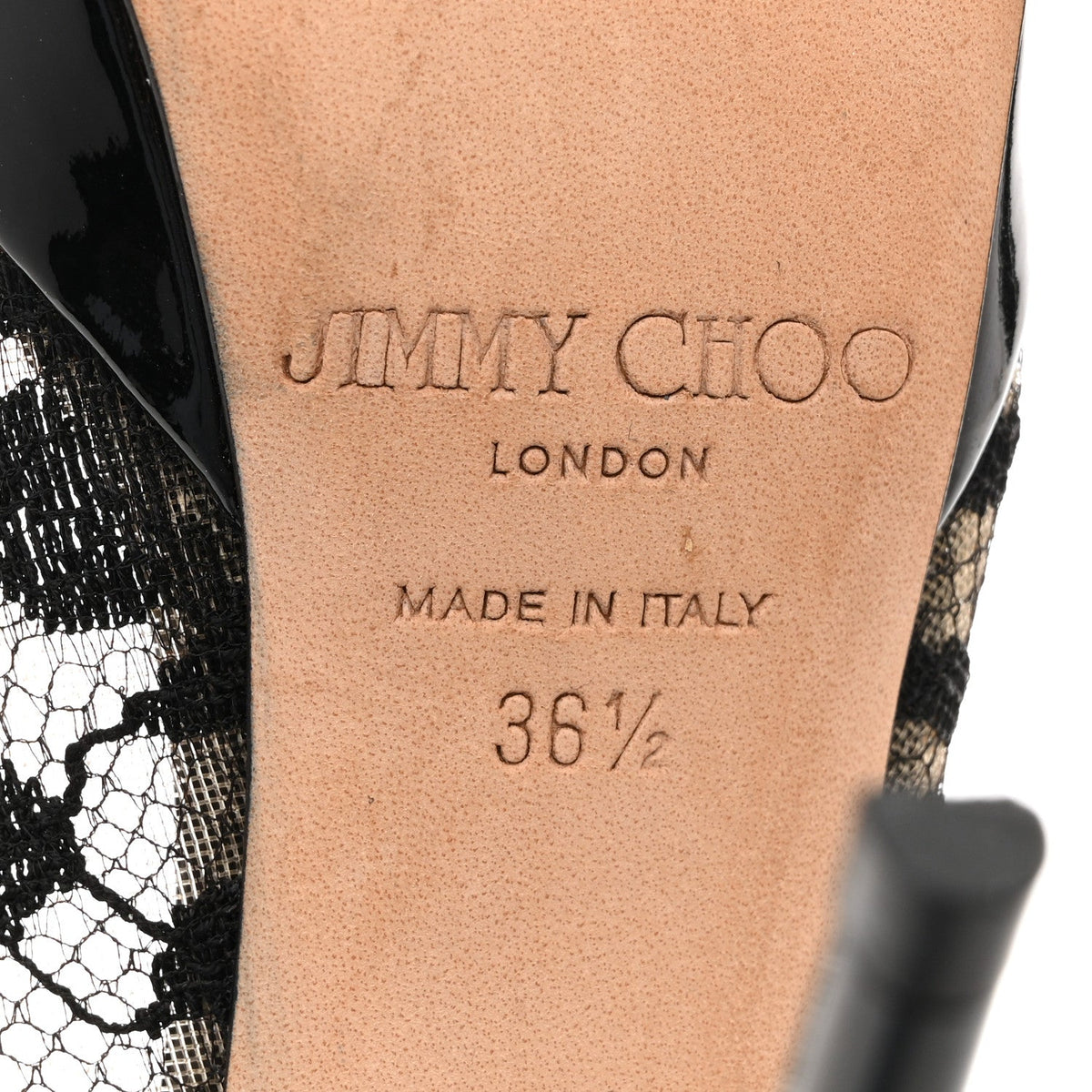 Lace Patent Pumps 36.5 Black