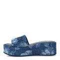 Denim Sea Garden Logo Sunshine Flatform Slide Sandals 37 Blue Medium Dark Blue