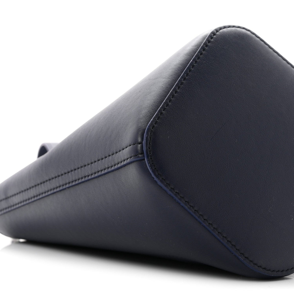 Soft Grained Calfskin Mini Pebble Bucket Bag Navy
