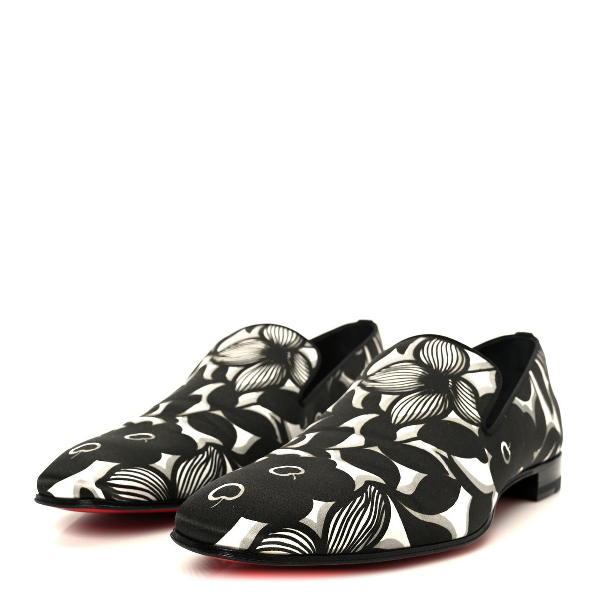 Satin Petunia Mens Dandelion Flat Loafers 42 Black White