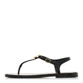 Lambskin CC Thong Sandals 35.5 Black Gold