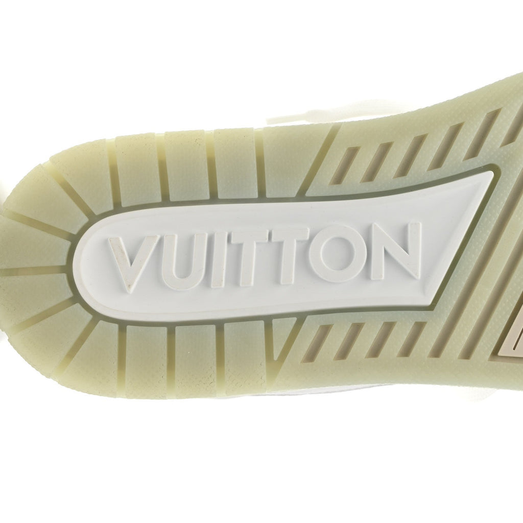 Calfskin Mens LV Trainer Sneakers 9 White