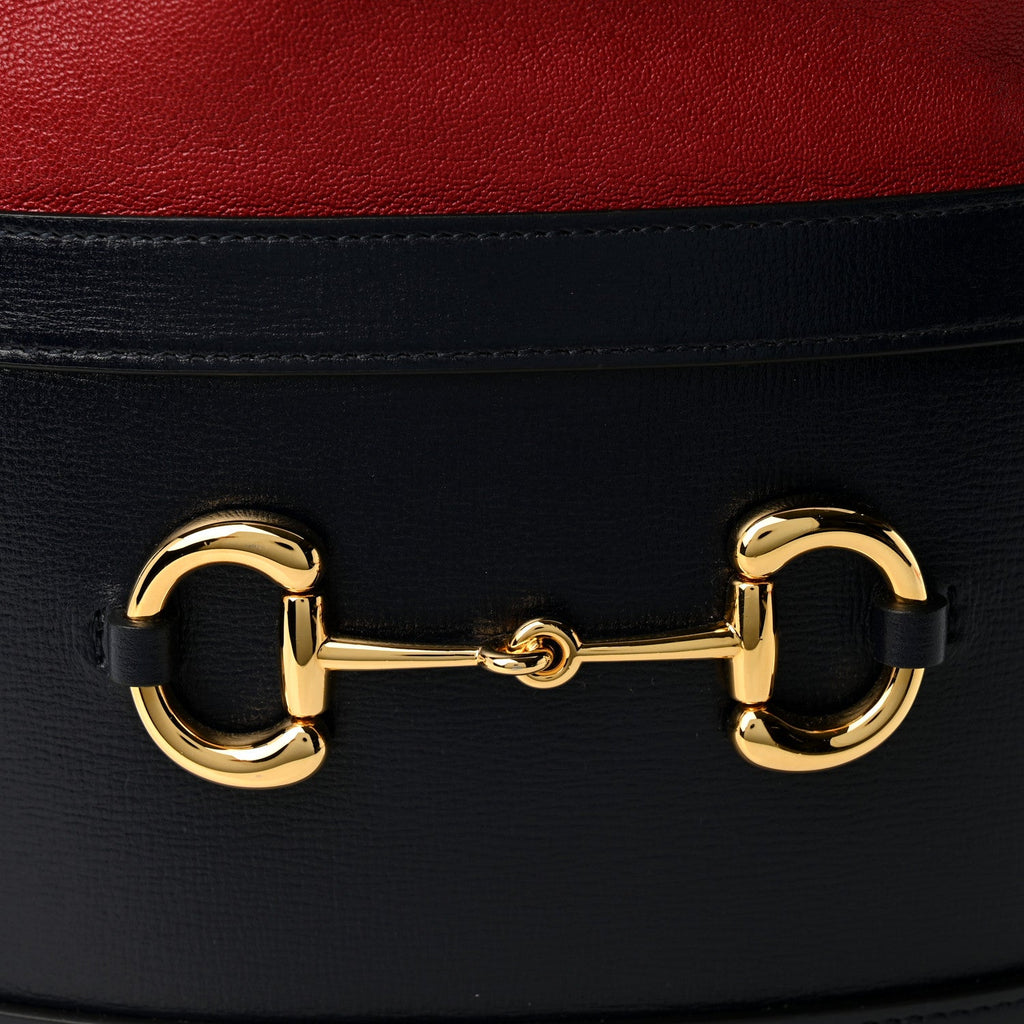 Azalea Sakai Be Green Calfskin Horsebit 1955 Drawstring Bucket Bag Blue New Cherry Red