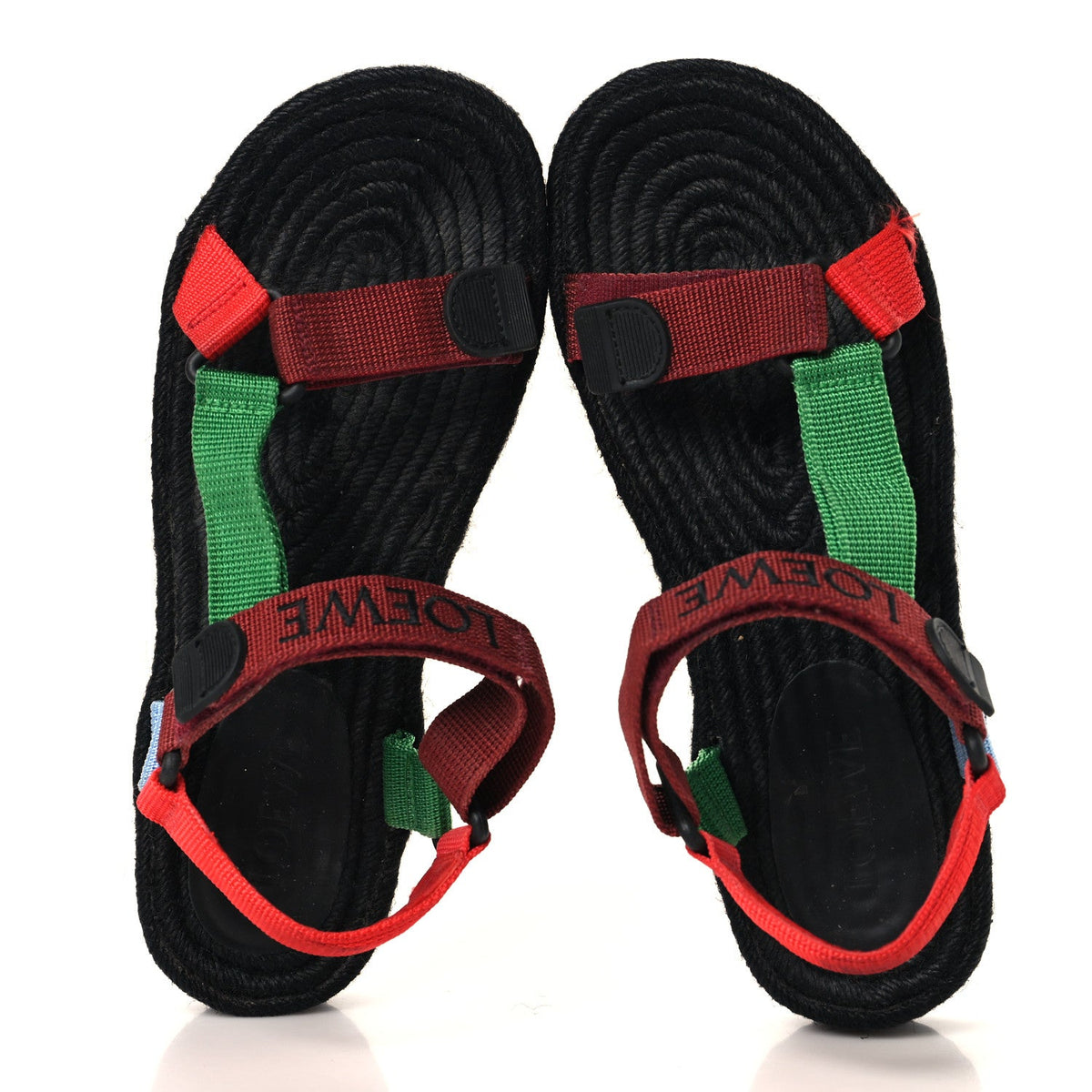 Raffia Paula's Ibiza Strappy Espadrille Sandals 40 Black Multicolor