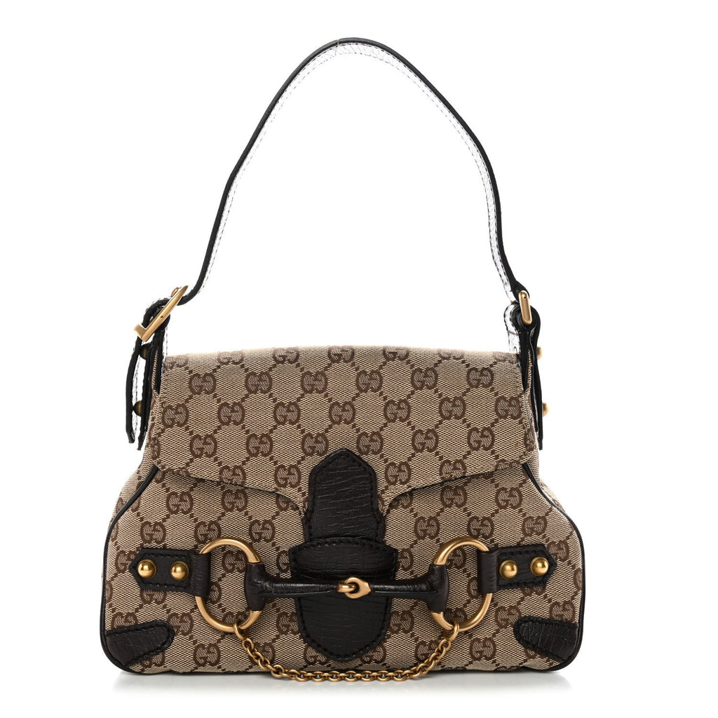 Monogram Horsebit Chain Flap Shoulder Bag Brown