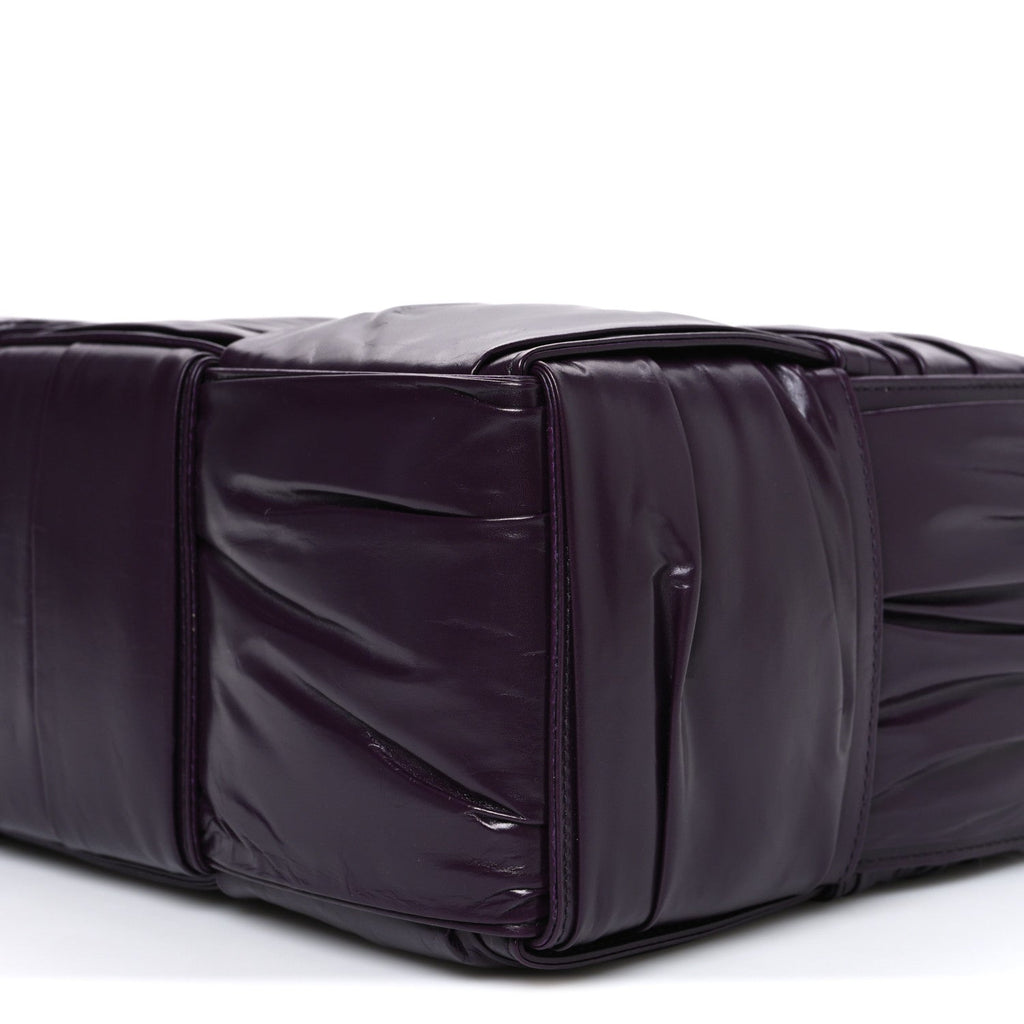Foulard Intrecciato Pleated Medium Arco Tote Dark Mystic