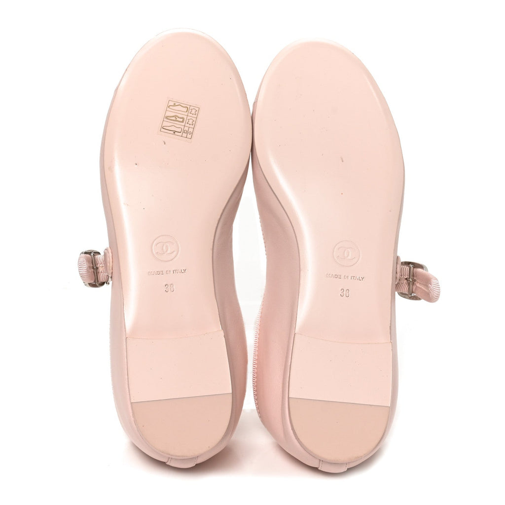 Lambskin Mary Jane Flats 38 Light Pink