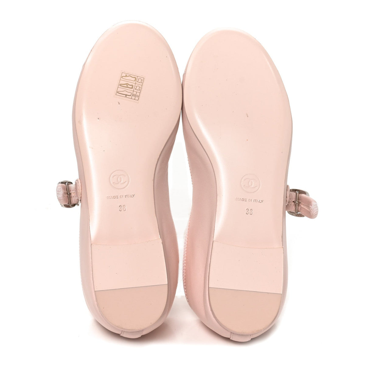 Lambskin Mary Jane Flats 38 Light Pink