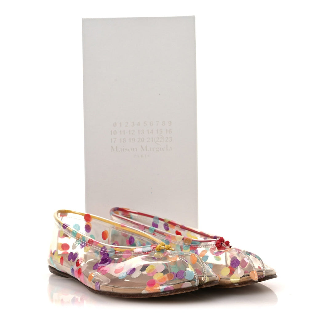 PVC Confetti Printed Tabi Ballerina Flats 39 Multicolor