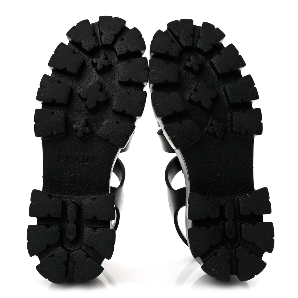 Foam Rubber Triangle Logo Monolith 55mm Cage Sandals 38 Black