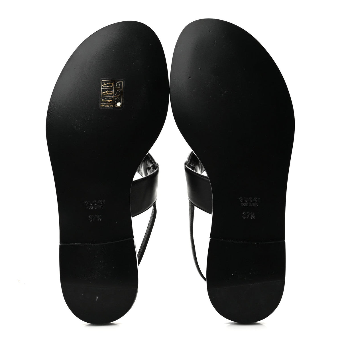 Jakarta Lifford Calfskin Web Interlocking G Thong Sandals 37.5 Black