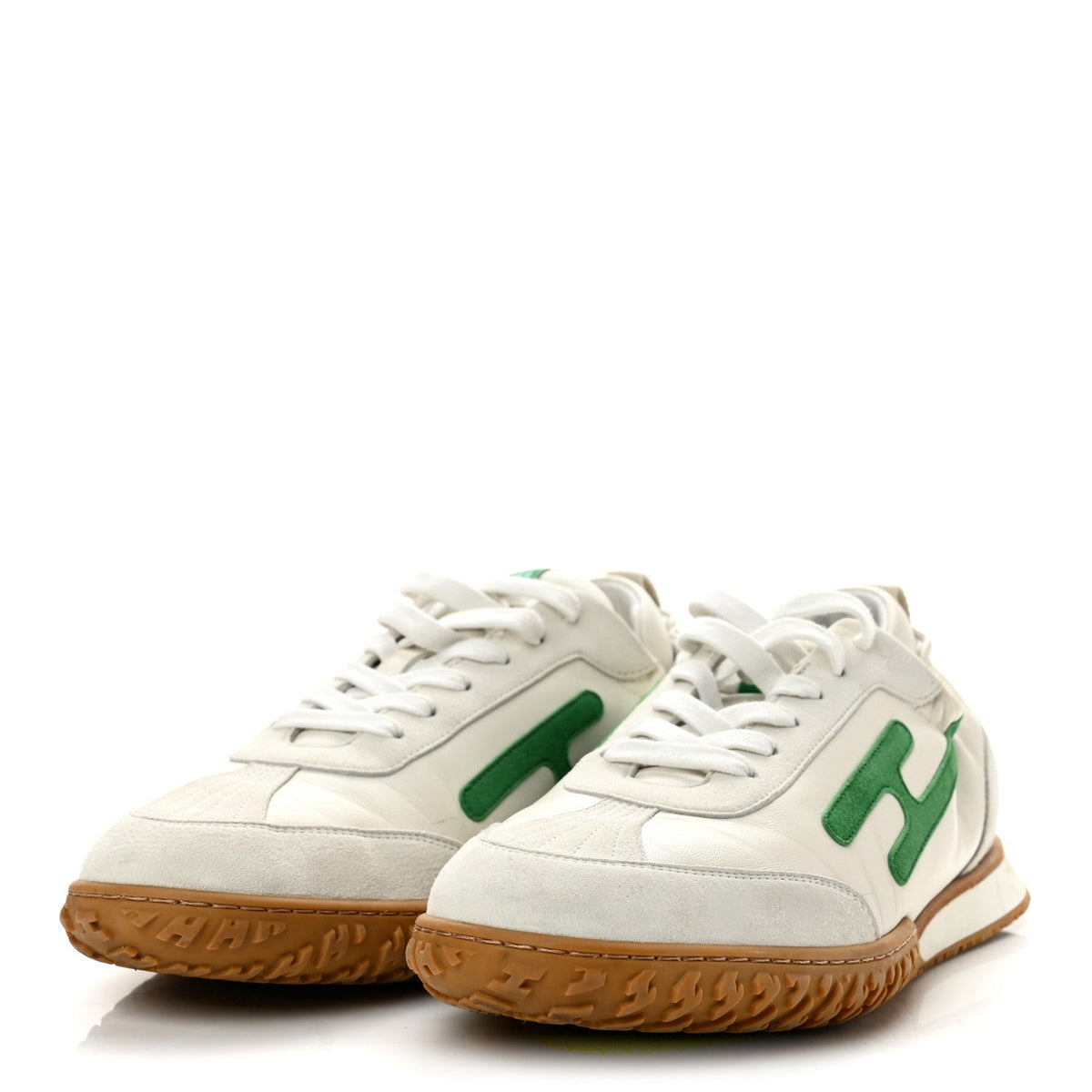 Nappa Suede Goatskin Jet Sneakers 42 White Vert Jungle