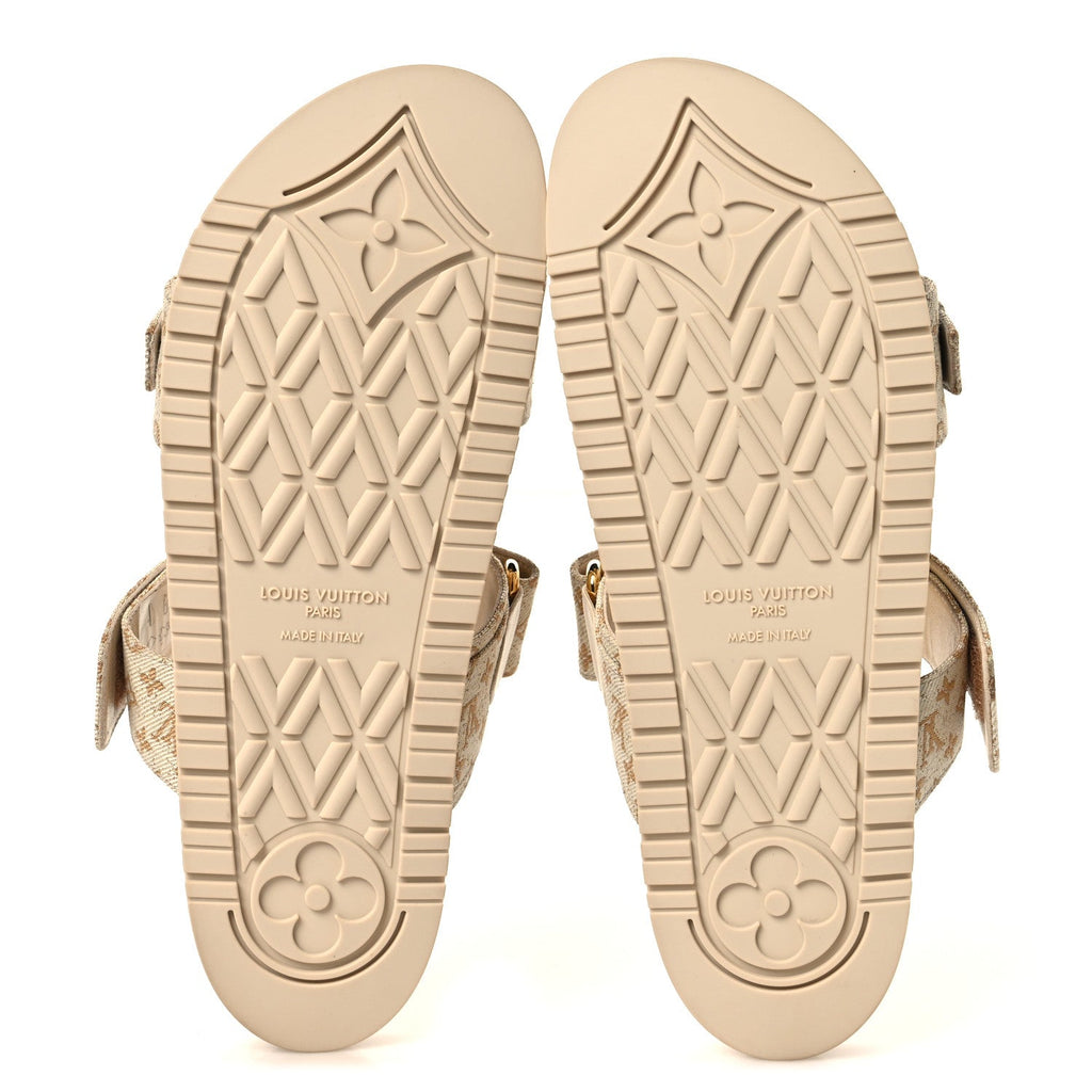 Monogram Lurex Bom Dia Flat Comfort Mules 40 Beige