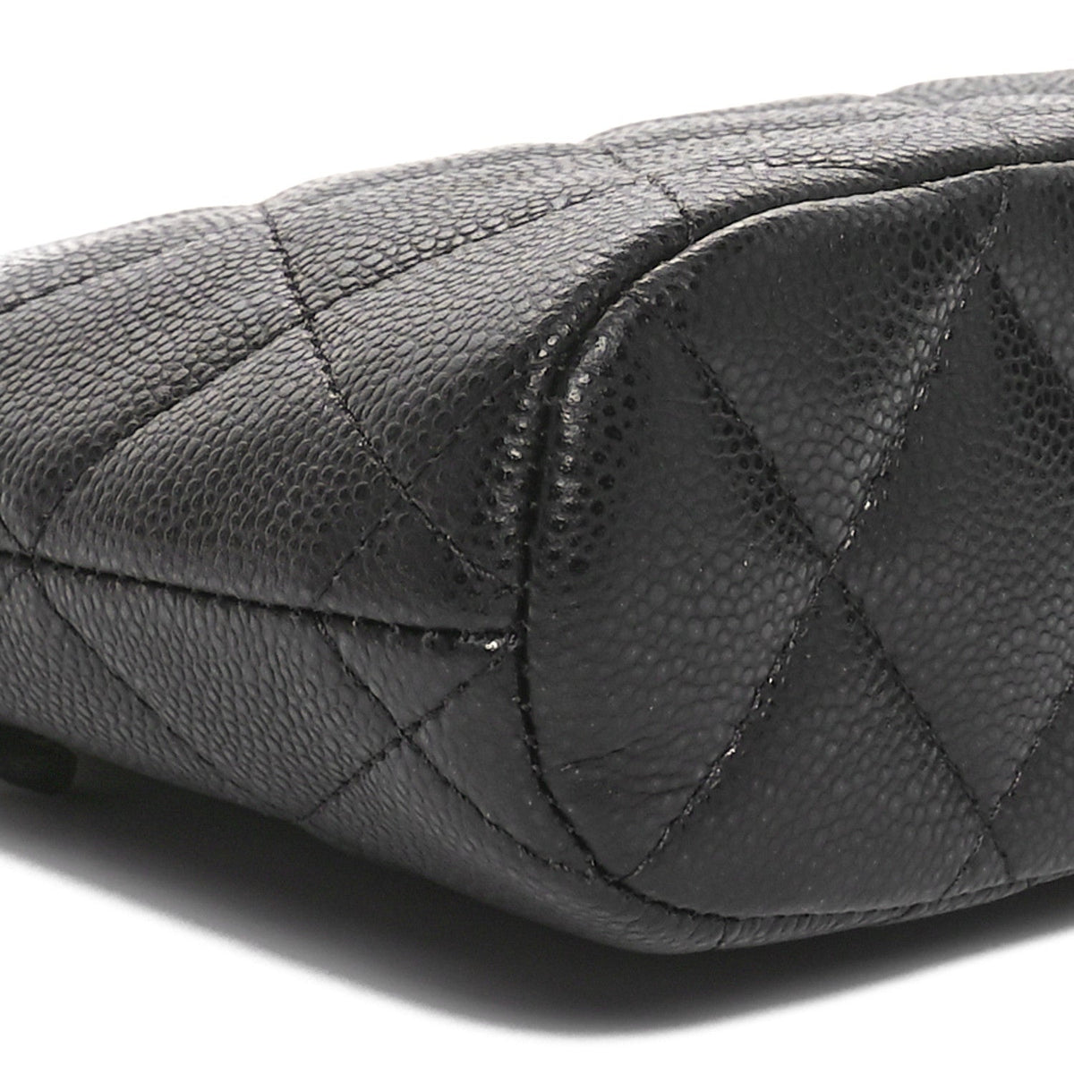 Caviar Quilted Mini Classic Clutch With Chain Black