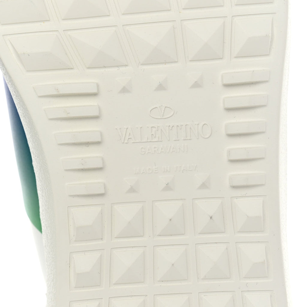 Calfskin Rockstud Untitled Open Sneakers 40  Multicolor White