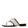Lambskin Patent Calfskin CC Thong Sandals 36.5 White Black