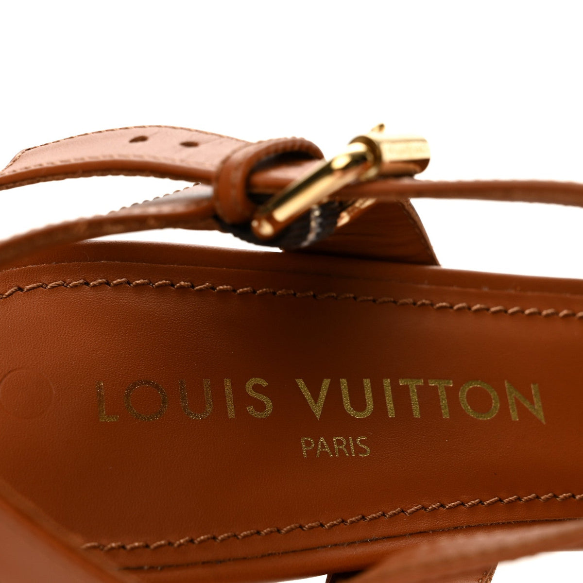 Calfskin LV Isola Sandals 41 Cognac