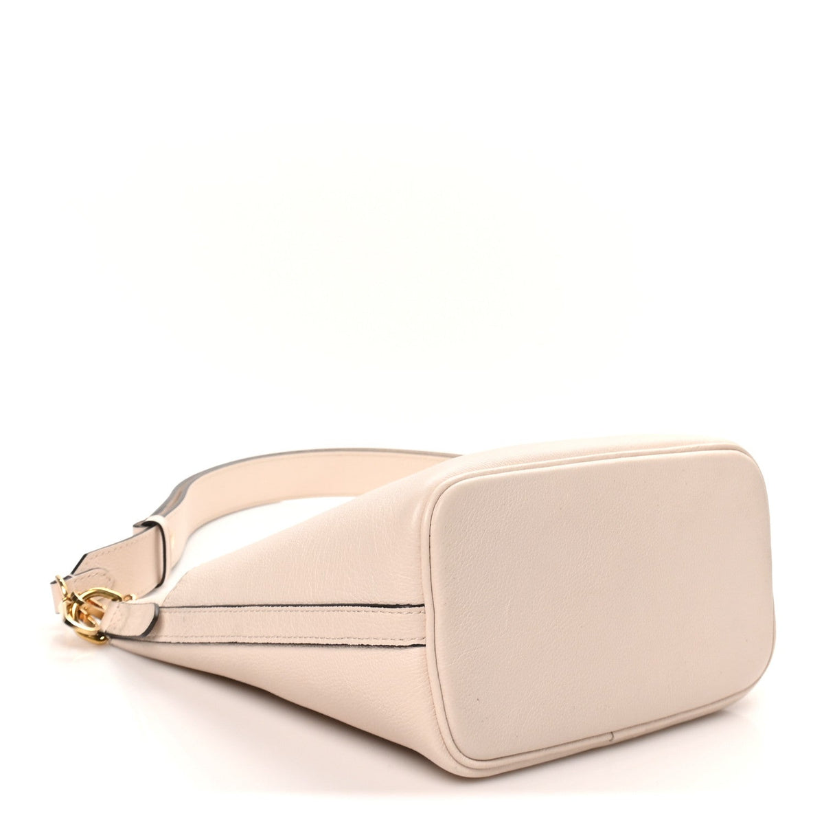 Grained Calfskin Lock and Walk Bucket Quartz