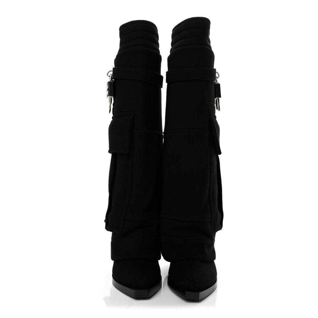 Fleece Shark Lock Pocket Cowboy Boot 35 Black