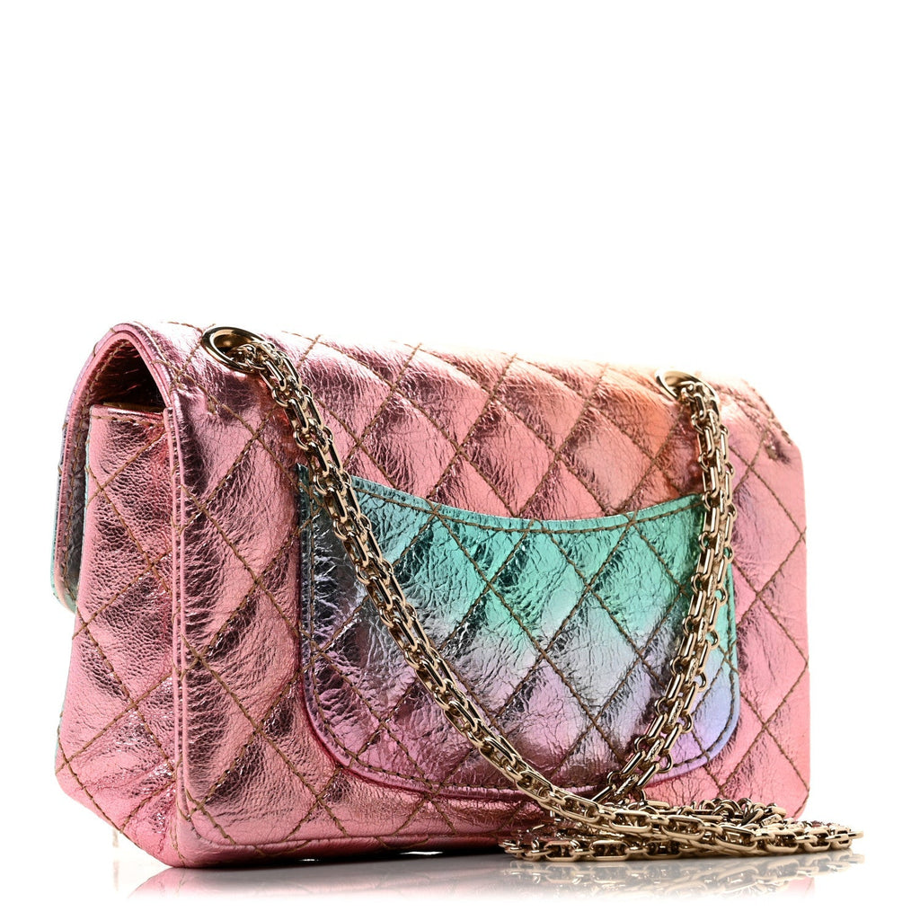 Metallic Goatskin Quilted Mini 2.55 Reissue Flap Multicolor