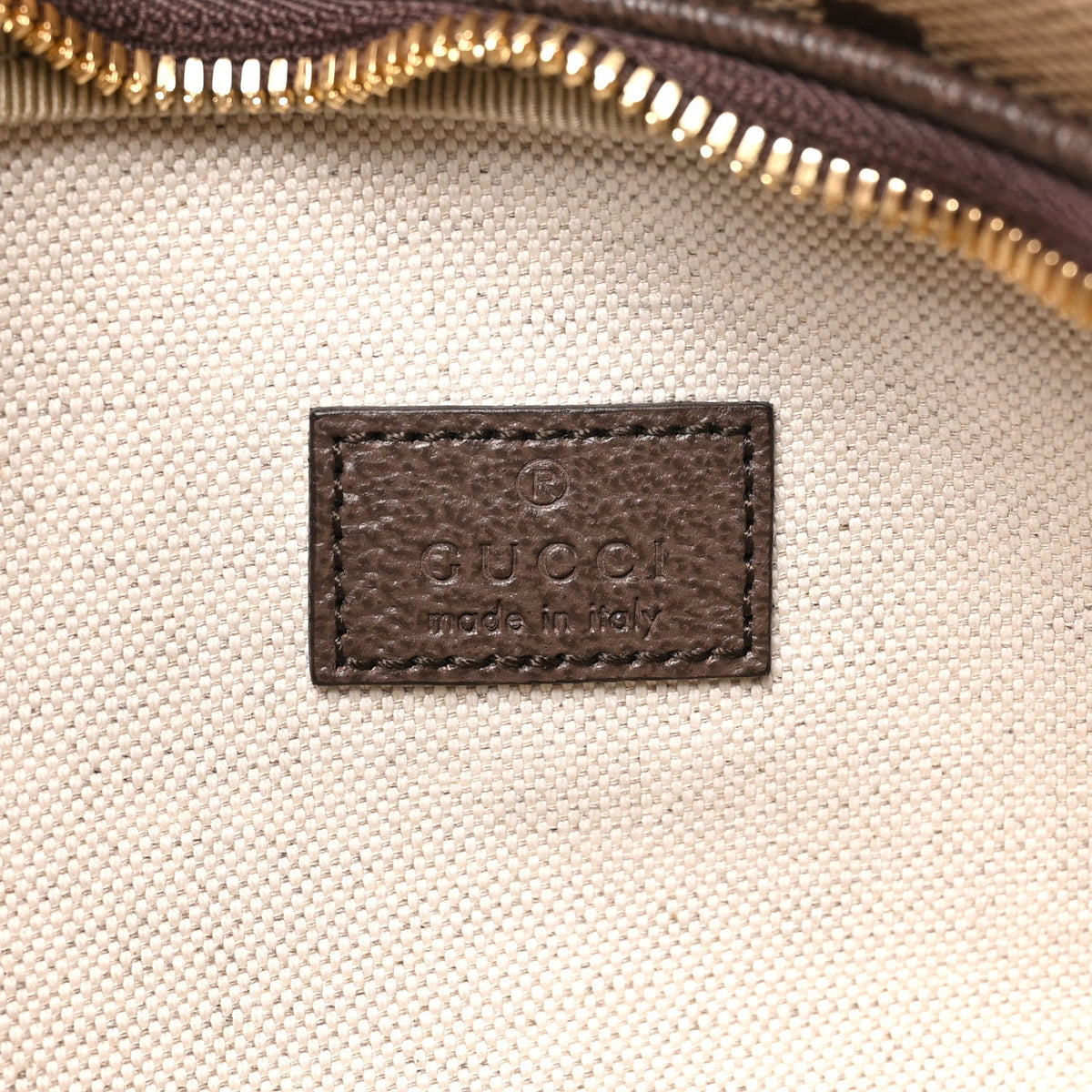 Monogram Jumbo GG Textured Dollar Calfskin Web Belt Bag Camel Ebony New Acero