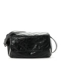 Crinkled Calfskin Matelasse Monogram Niki Body Bag Black