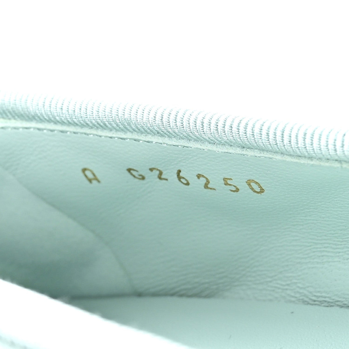 Lambskin Quilted CC Cap Toe Ballerina Flats 36 Light Blue Black