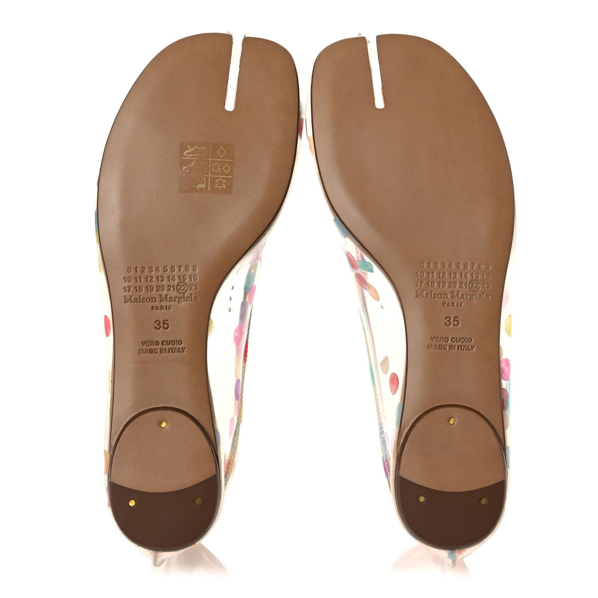 PVC Confetti Printed Tabi Ballerina Flats 35 Multicolor