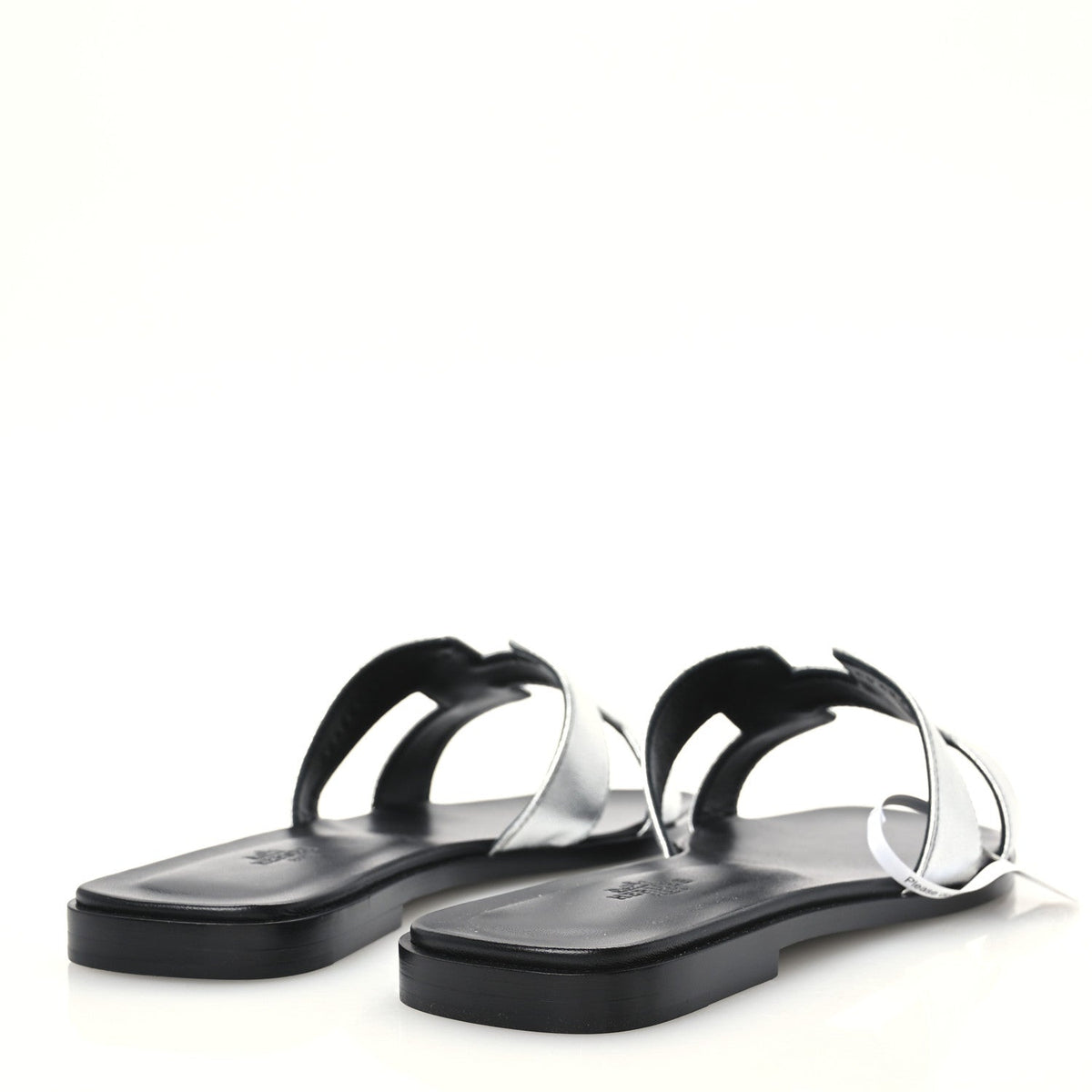 Metallic Chevre Oran Sandals 40.5 Gris Argente