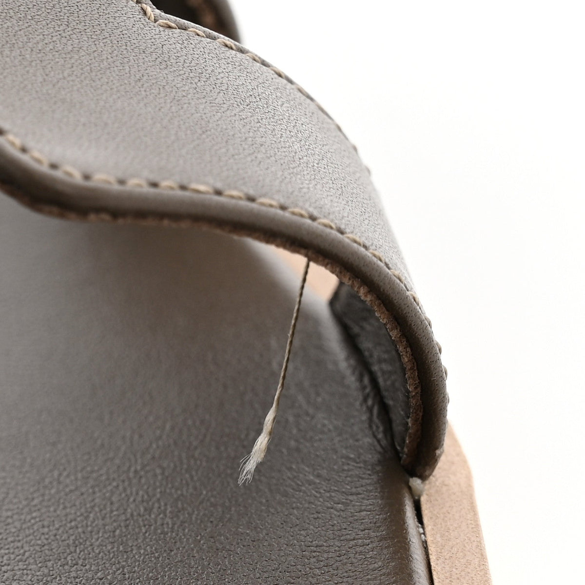 Box Calfskin Oran Sandals 37.5 Etoupe