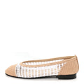Raffia CC Cap Toe Ballerina Flats 36.5 White Beige
