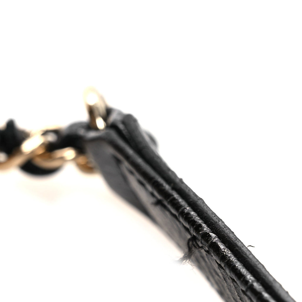 Shiny Crumpled Sheepskin Shearling Waist Bag Black Beige